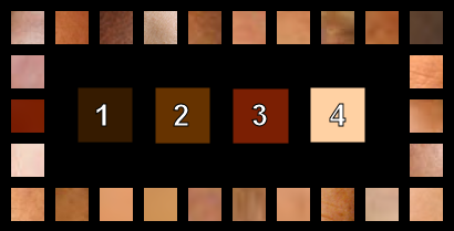skin color on black 100% light